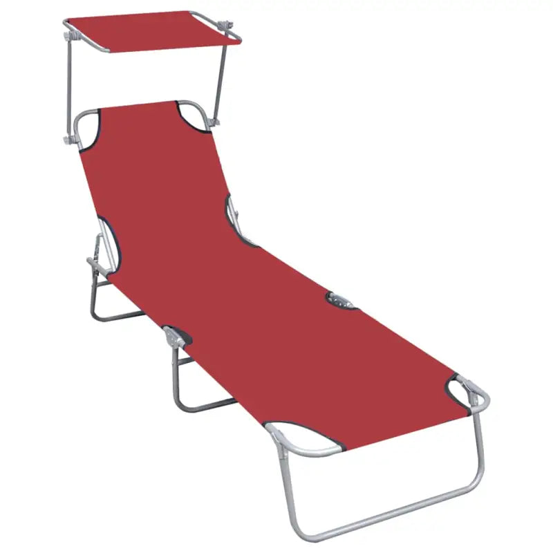 Ligtplaat met Luifel voor Buitengebruik - Rood / 1 - Ligstoelen