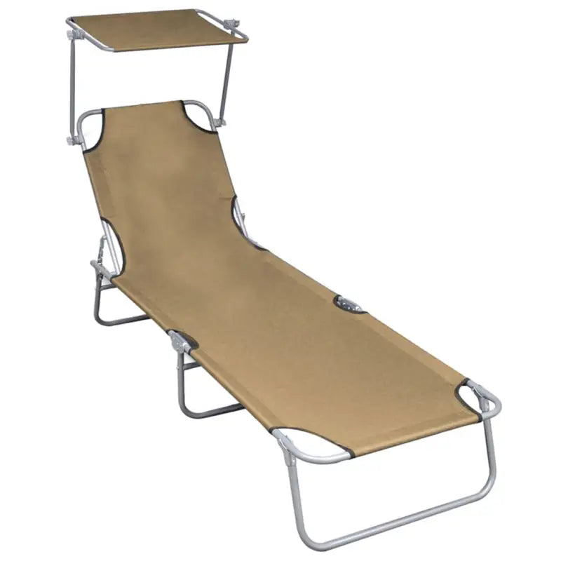Ligtplaat met Luifel voor Buitengebruik - Taupe / 1 - Ligstoelen