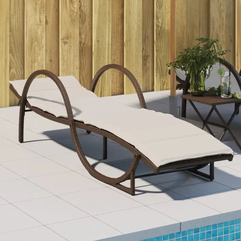 Ligtstoel met verstelbare rugleuning en poly rattan voor buitenplezier - Bruin / 1 - Ligstoelen