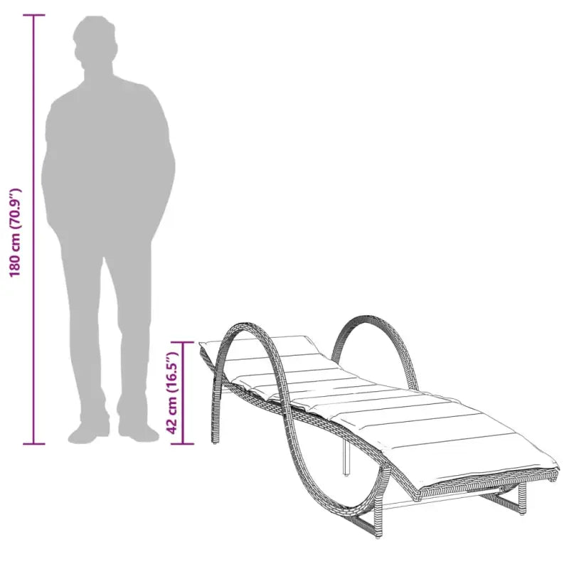 Ligtstoel met verstelbare rugleuning en poly rattan voor buitenplezier - Ligstoelen