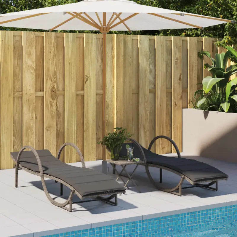 Ligtstoel met verstelbare rugleuning en poly rattan voor buitenplezier - Ligstoelen