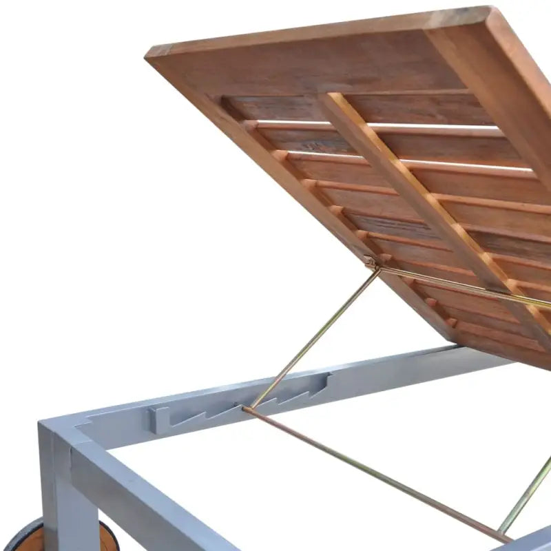 Ligtstoel van massief acaciahout en gegalvaniseerd staal voor buiten - Ligstoelen