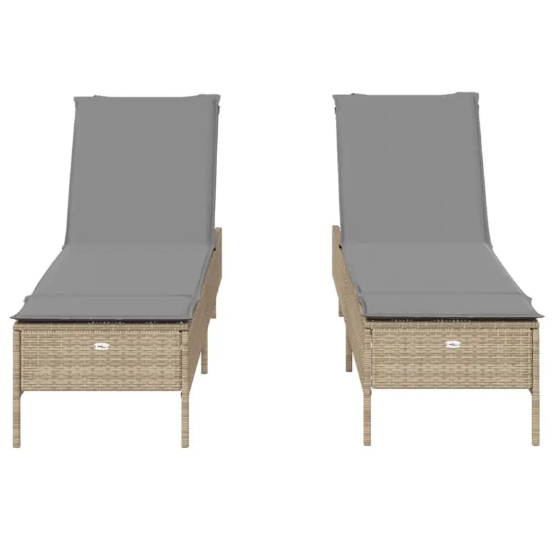 Ligtstoelen van poly rattan voor een comfortabele zitervaring met wasbare hoes - Ligstoelen