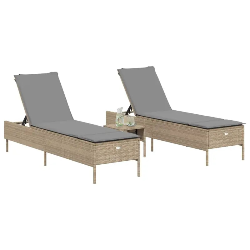 Ligtstoelen van poly rattan voor een comfortabele zitervaring met wasbare hoes - Ligstoelen