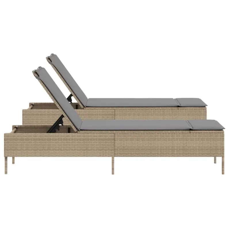 Ligtstoelen van poly rattan voor een comfortabele zitervaring met wasbare hoes - Ligstoelen
