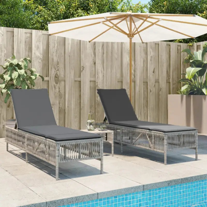 Ligtstoelen van poly rattan voor een comfortabele zitervaring met wasbare hoes - Lichtgrijs / 1 / Lijngeweven