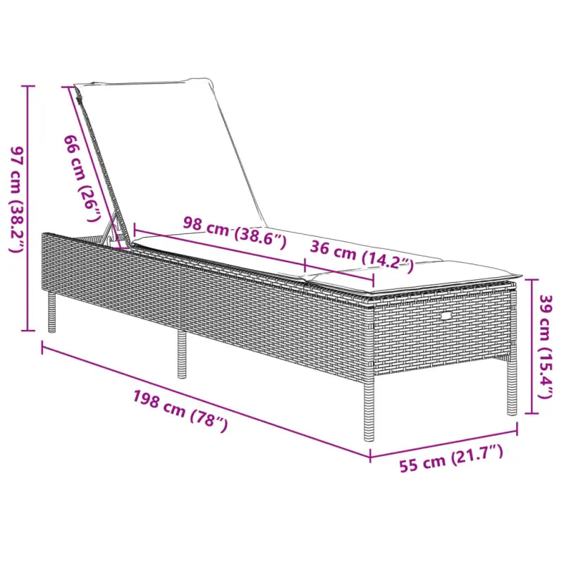 Ligtstoelen van poly rattan voor een comfortabele zitervaring met wasbare hoes - Ligstoelen