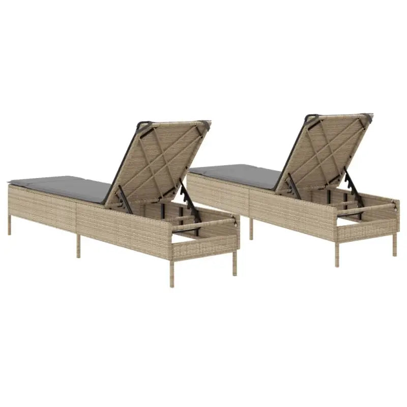 Ligtstoelen van poly rattan voor een comfortabele zitervaring met wasbare hoes - Ligstoelen