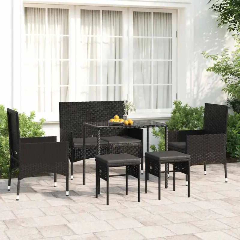 Loun Average set van gepoedercoat staal voor tuin of terras - Zwart - Tuinsets