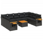 Lounge Dressoir Tuinset met zwart materiaal en gepoedercoat staal - Tuinsets