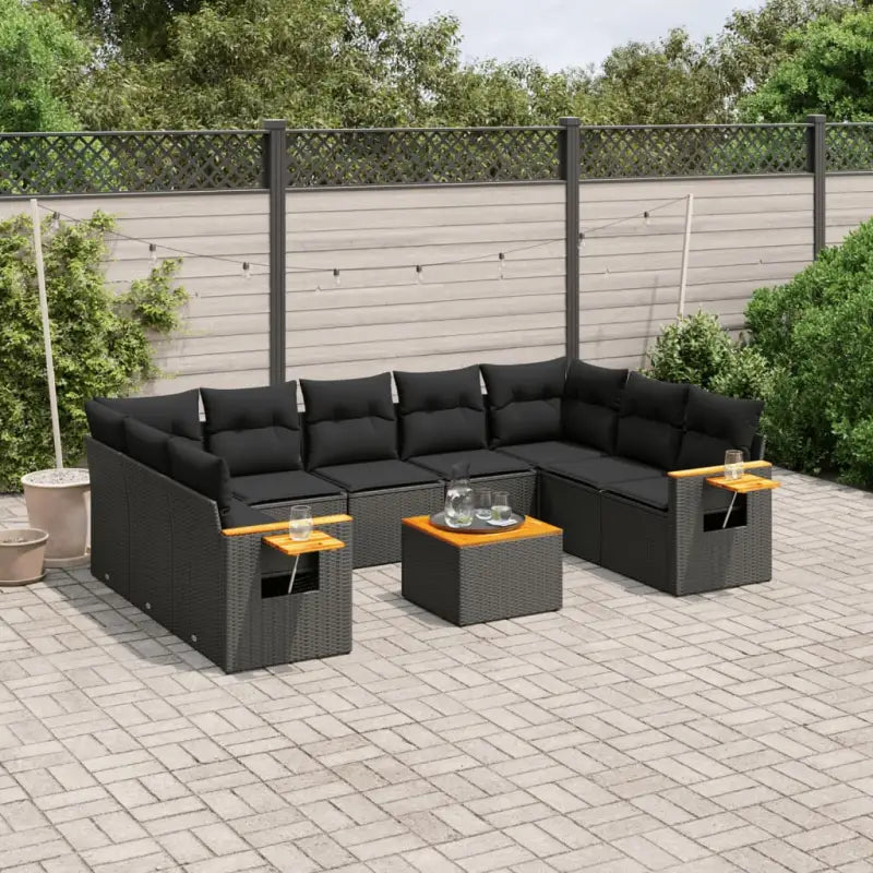Lounge Dressoir Tuinset met zwart materiaal en gepoedercoat staal - Tuinsets