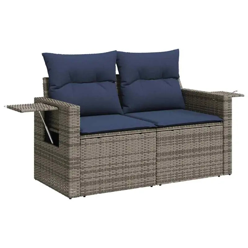 Lounge loungeset in grijs materiaal met waterdichte tas en gepoedercoat staal - Grijs / met opbergruimte - Tuinsets