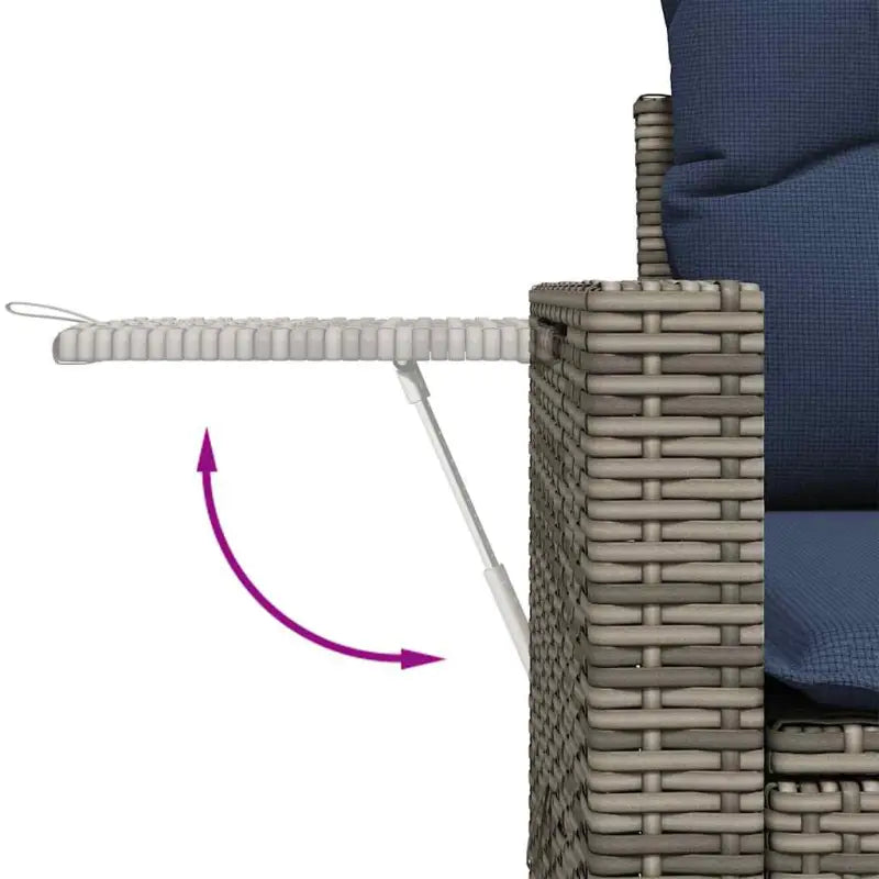 Lounge loungeset in grijs materiaal met waterdichte tas en gepoedercoat staal - Grijs / met opbergruimte - Tuinsets
