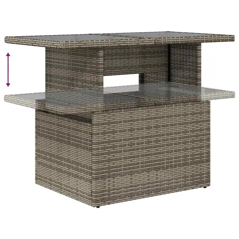 Lounge loungeset in grijs materiaal met waterdichte tas en gepoedercoat staal - Grijs / met opbergruimte - Tuinsets