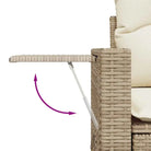 Lounge set in beige materiaal en gepoedercoat staal met afmetingen - Tuinsets