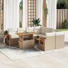 Lounge set in beige materiaal met gepoedercoat staal en comfortabele afmetingen - beige en crèmekleurig / zonder