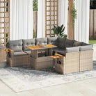 Lounge set in beige materiaal met gepoedercoat staal en comfortabele afmetingen - Beige en grijs / met opbergruimte