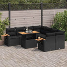 Lounge set in beige materiaal met gepoedercoat staal en comfortabele afmetingen - Zwart / met opbergruimte - Tuinsets