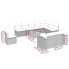 Lounge set in grijs materiaal met gepoedercoat staal afmetingen - Grijs - Tuinsets