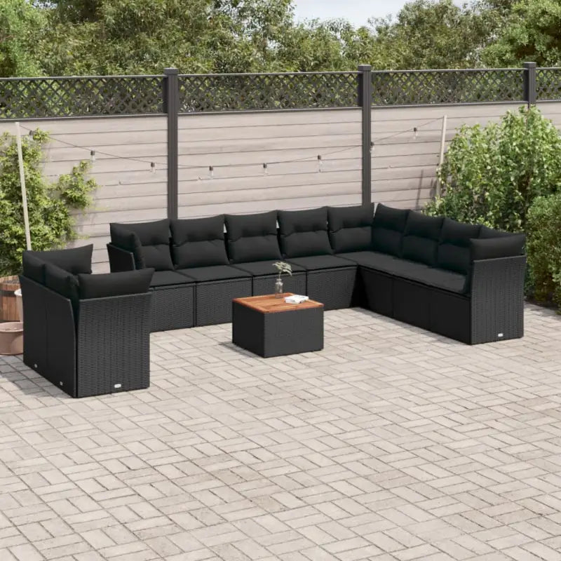 Lounge set in grijs materiaal met waterdichte tas en gepoedercoat staal - Zwart - Tuinsets