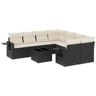 Lounge set in zwart materiaal met gepoedercoat staal en afmetingen - Tuinsets
