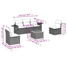 Lounge set in zwart materiaal met gepoedercoat staal en waterdichte tas - Tuinsets