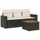 Lounge set in zwart materiaal met waterdichte tas en gepoedercoat staal - Tuinsets