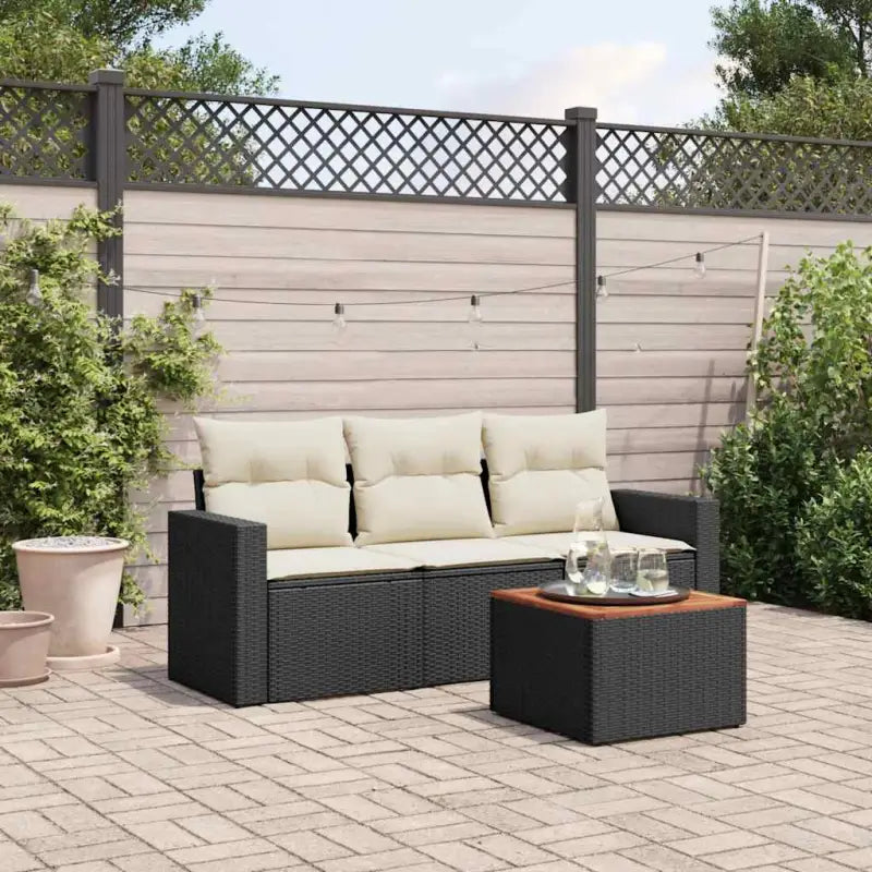 Lounge set in zwart materiaal met waterdichte tas en gepoedercoat staal - Tuinsets