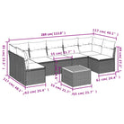 Lounge set met poly rattan en gepoedercoat staal voor tuin of terras - Tuinsets