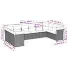 Lounge set van poly rattan met comfortabele zitervaring en gepoedercoat staal - Tuinsets