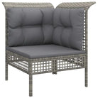 Lounge set van poly rattan met gepoedercoat staal afmetingen in grijs materiaal - Tuinsets