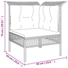 Lounge set van poly rattan met gepoedercoat staal afmetingen in grijs materiaal - Tuinsets