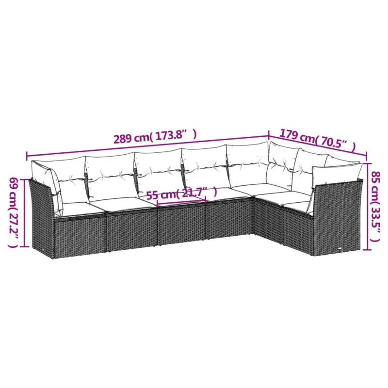 Lounge set van poly rattan met waterdichte tas en gepoedercoat staal - Tuinsets
