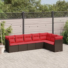 Lounge set van poly rattan met waterdichte tas en gepoedercoat staal - Bruin / Zonder tafel - Tuinsets