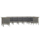 Lounge set van poly rattan op gepoedercoat staal in grijs materiaal - Tuinsets
