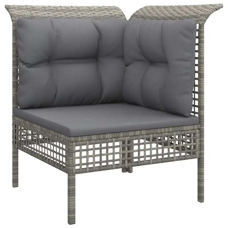 Lounge set van poly rattan op gepoedercoat staal in grijs materiaal - Tuinsets