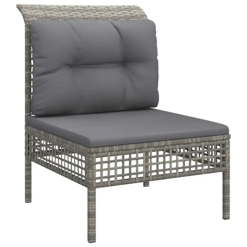 Lounge set van poly rattan op gepoedercoat staal in grijs materiaal - Tuinsets