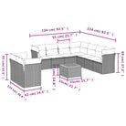 Lounge tuinaanbieding met poly rattan en gepoedercoat staal afmetingen - Tuinsets