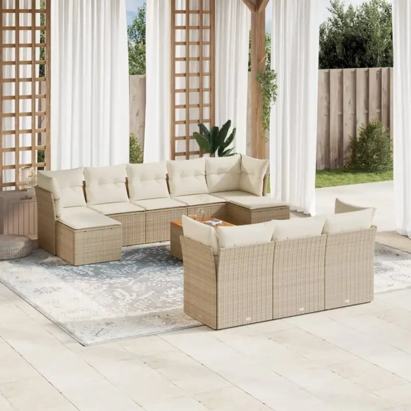 Lounge Tuinset in Beige Materiaal met Gepoedercoat Staal en Waterdichte Tas - Tuinsets