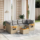 Lounge tuinset in beige materiaal met gepoedercoat staal en comfortabele afmetingen - Beige en grijs - Tuinsets
