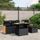 Lounge Tuinset in beige materiaal met gepoedercoat staal afmetingen - Zwart / zonder opbergruimte - Tuinsets