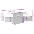 Lounge Tuinset in beige materiaal met gepoedercoat staal afmetingen - Tuinsets