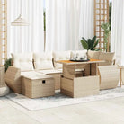Lounge Tuinset in Beige Materiaal met Waterdichte Tas en Gepoedercoat Staal - beige en crèmekleurig / met opbergruimte
