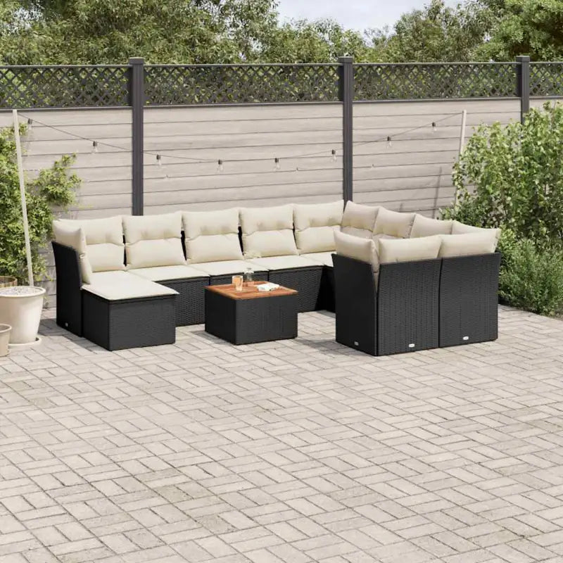 Lounge Tuinset in Beige Materiaal met Waterdichte Tas en Gepoedercoat Staal - Zwart en crème - Tuinsets