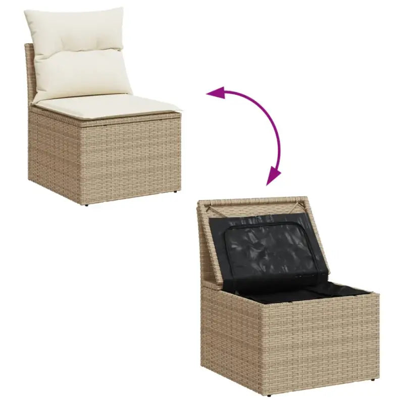 Lounge Tuinset in Beige Materiaal met Waterdichte Tas en Gepoedercoat Staal - Tuinsets