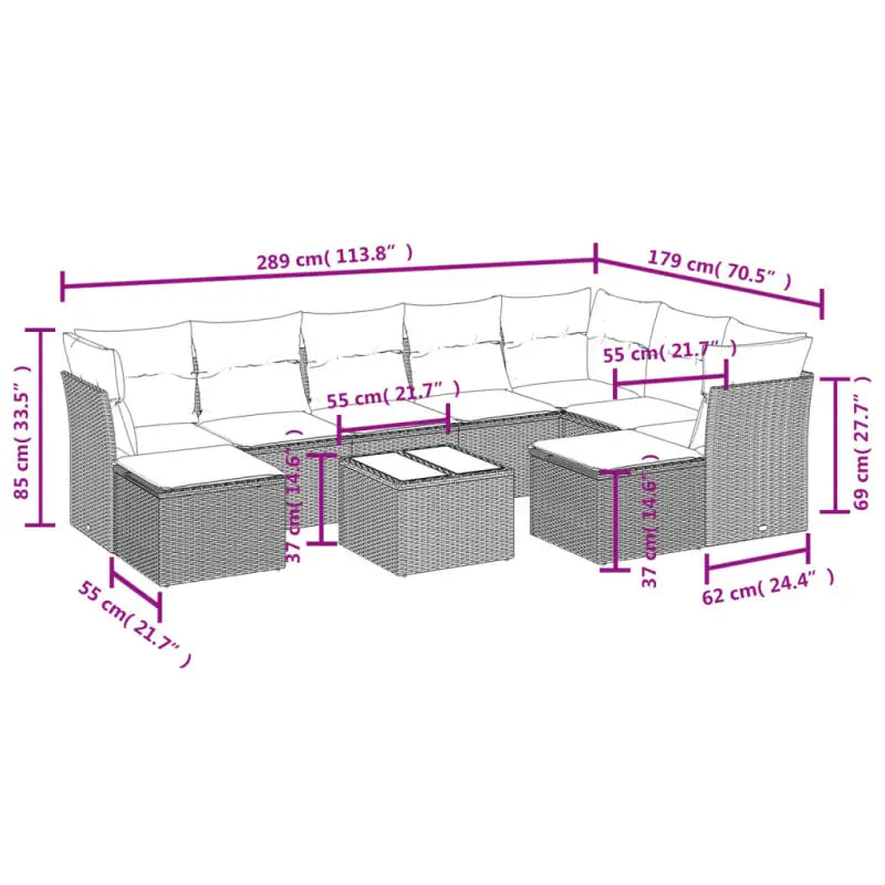 Lounge Tuinset in Beige Materiaal met Waterdichte Tas en Gepoedercoat Staal - Tuinsets