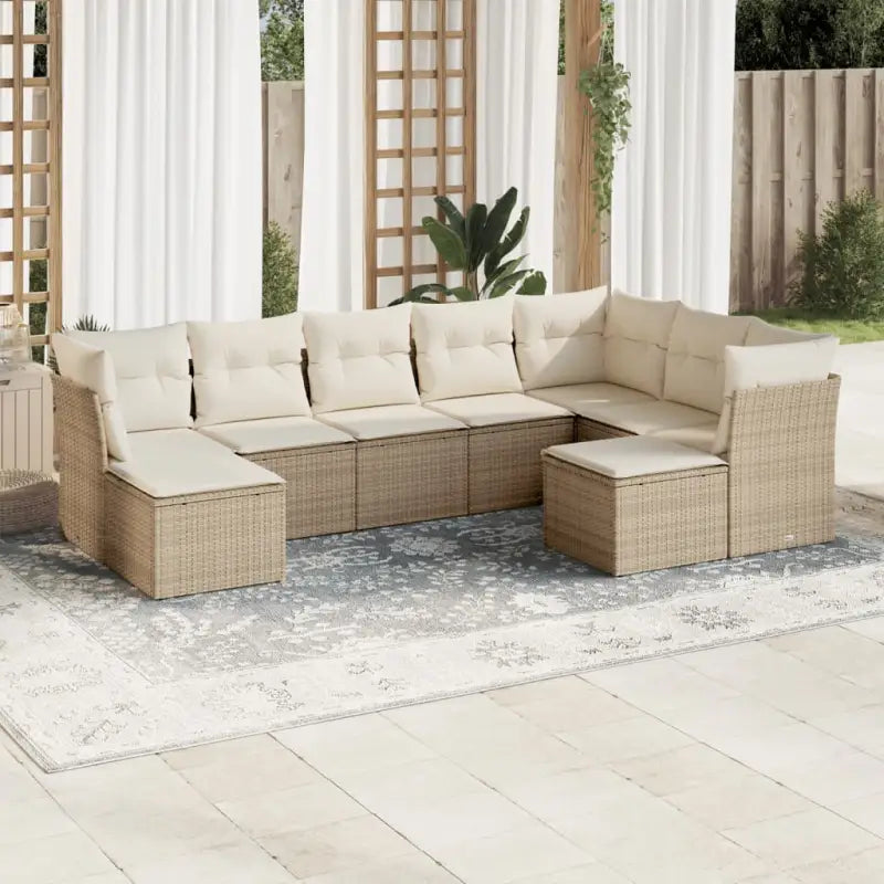 Lounge Tuinset in Beige Materiaal met Waterdichte Tas en Gepoedercoat Staal - beige en crèmekleurig / Zonder tafel