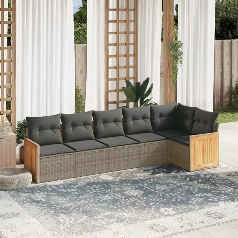 Lounge Tuinset in Beige Materiaal met Waterdichte Tas en Gepoedercoat Staal - Grijs / Zonder tafel - Tuinsets