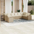 Lounge Tuinset in Beige met Gepoedercoat Staal Afmetingen - beige en crèmekleurig / Met tafel - Tuinsets