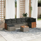 Lounge Tuinset in Beige met Gepoedercoat Staal Afmetingen - Grijs / Met tafel - Tuinsets